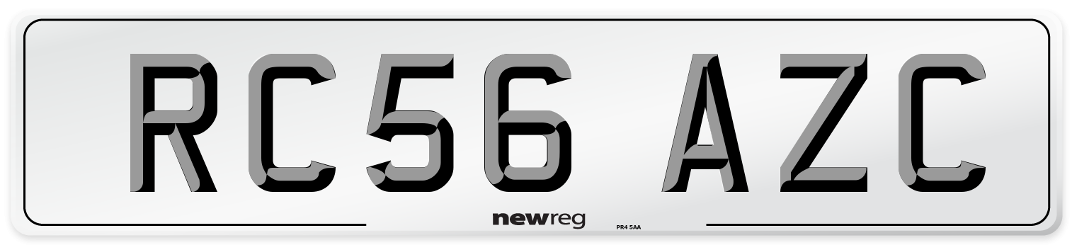 RC56 AZC Number Plate from New Reg